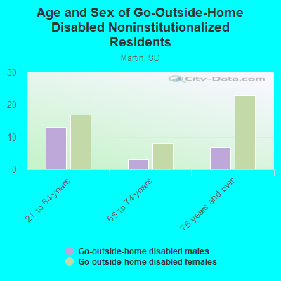 Age and Sex of Go-Outside-Home Disabled Noninstitutionalized Residents