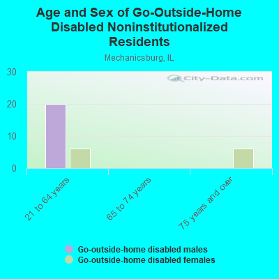 Age and Sex of Go-Outside-Home Disabled Noninstitutionalized Residents