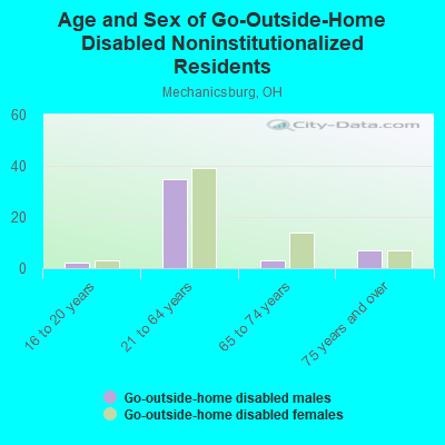 Age and Sex of Go-Outside-Home Disabled Noninstitutionalized Residents