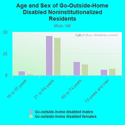 Age and Sex of Go-Outside-Home Disabled Noninstitutionalized Residents