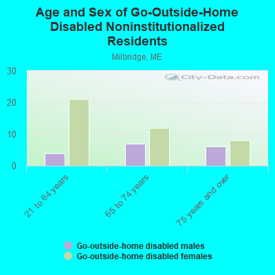 Age and Sex of Go-Outside-Home Disabled Noninstitutionalized Residents