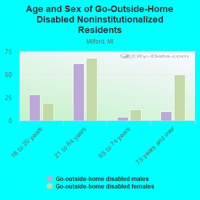 Age and Sex of Go-Outside-Home Disabled Noninstitutionalized Residents