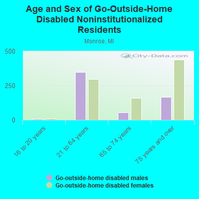 Age and Sex of Go-Outside-Home Disabled Noninstitutionalized Residents