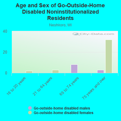 Age and Sex of Go-Outside-Home Disabled Noninstitutionalized Residents