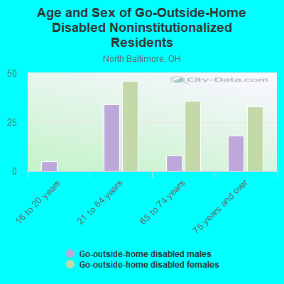 Age and Sex of Go-Outside-Home Disabled Noninstitutionalized Residents