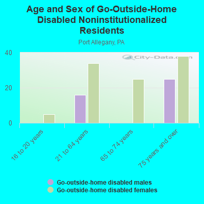 Age and Sex of Go-Outside-Home Disabled Noninstitutionalized Residents