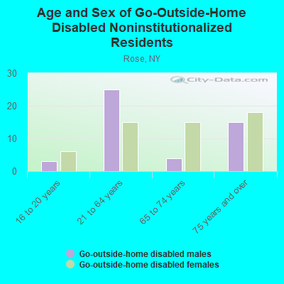 Age and Sex of Go-Outside-Home Disabled Noninstitutionalized Residents