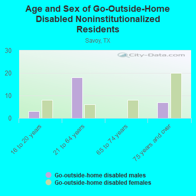 Age and Sex of Go-Outside-Home Disabled Noninstitutionalized Residents