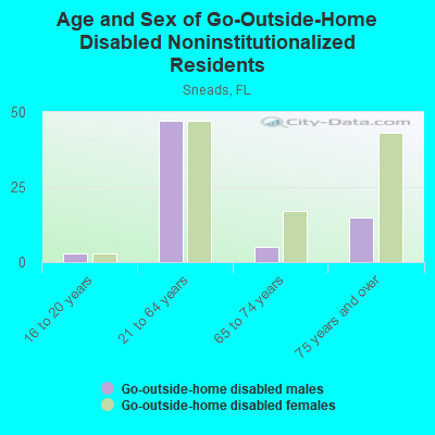 Age and Sex of Go-Outside-Home Disabled Noninstitutionalized Residents