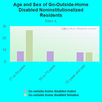 Age and Sex of Go-Outside-Home Disabled Noninstitutionalized Residents