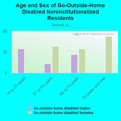 Age and Sex of Go-Outside-Home Disabled Noninstitutionalized Residents