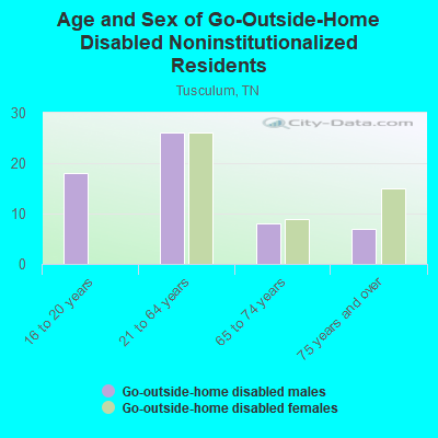 Age and Sex of Go-Outside-Home Disabled Noninstitutionalized Residents