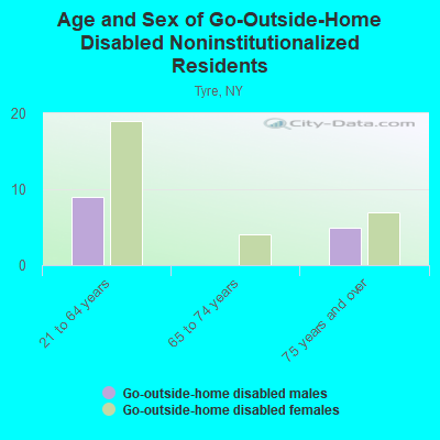 Age and Sex of Go-Outside-Home Disabled Noninstitutionalized Residents