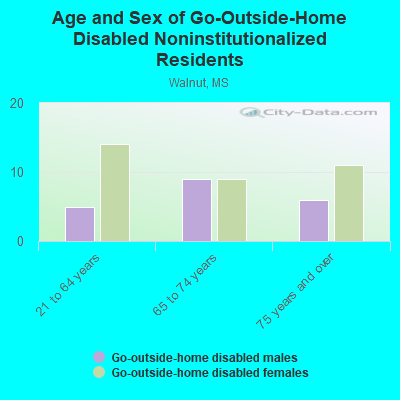 Age and Sex of Go-Outside-Home Disabled Noninstitutionalized Residents