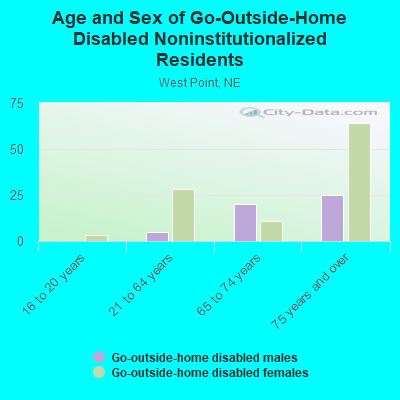 Age and Sex of Go-Outside-Home Disabled Noninstitutionalized Residents