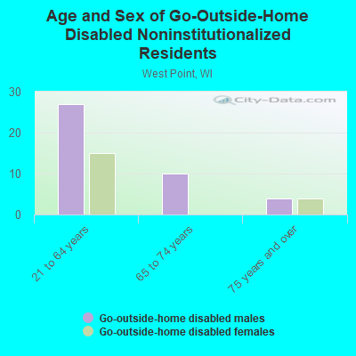 Age and Sex of Go-Outside-Home Disabled Noninstitutionalized Residents