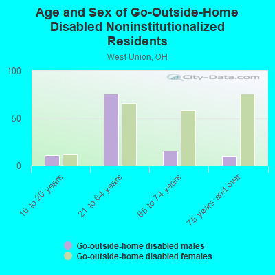 Age and Sex of Go-Outside-Home Disabled Noninstitutionalized Residents