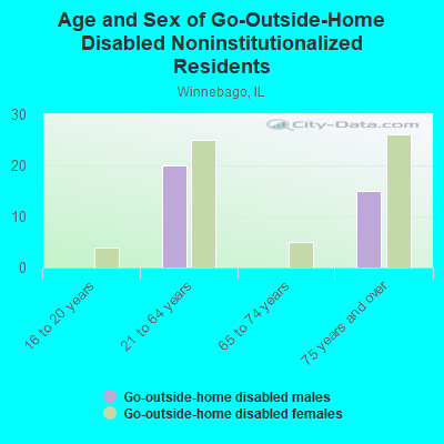 Age and Sex of Go-Outside-Home Disabled Noninstitutionalized Residents