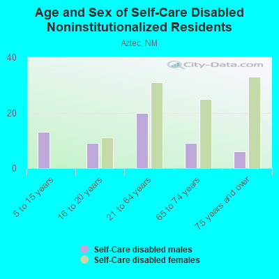 Age and Sex of Self-Care Disabled Noninstitutionalized Residents