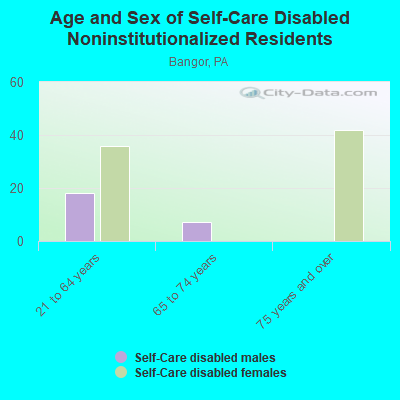 Age and Sex of Self-Care Disabled Noninstitutionalized Residents