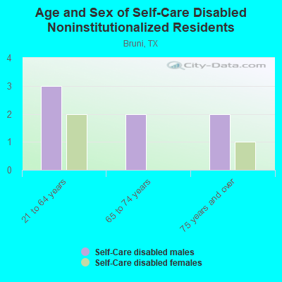 Age and Sex of Self-Care Disabled Noninstitutionalized Residents