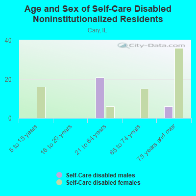 Age and Sex of Self-Care Disabled Noninstitutionalized Residents