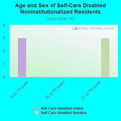 Age and Sex of Self-Care Disabled Noninstitutionalized Residents