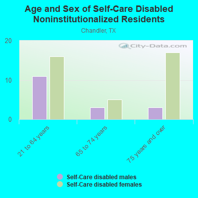 Age and Sex of Self-Care Disabled Noninstitutionalized Residents