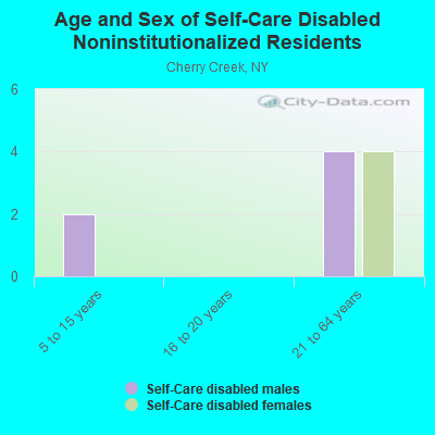 Age and Sex of Self-Care Disabled Noninstitutionalized Residents