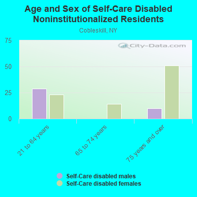 Age and Sex of Self-Care Disabled Noninstitutionalized Residents