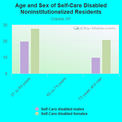 Age and Sex of Self-Care Disabled Noninstitutionalized Residents