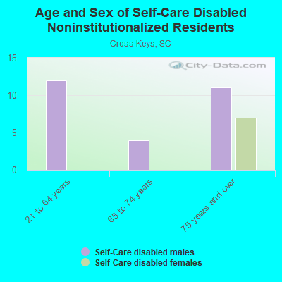 Age and Sex of Self-Care Disabled Noninstitutionalized Residents