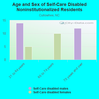 Age and Sex of Self-Care Disabled Noninstitutionalized Residents