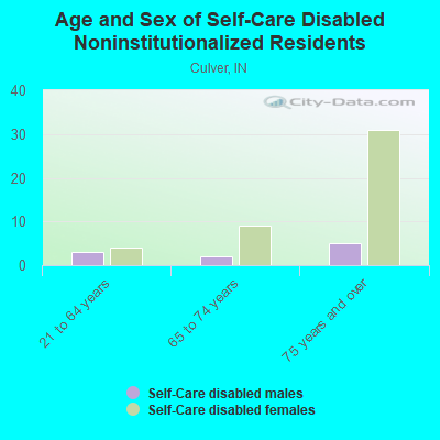 Age and Sex of Self-Care Disabled Noninstitutionalized Residents