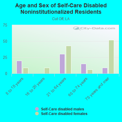 Age and Sex of Self-Care Disabled Noninstitutionalized Residents