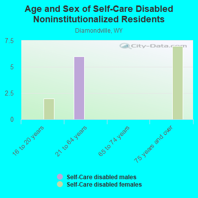 Age and Sex of Self-Care Disabled Noninstitutionalized Residents