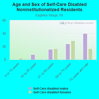 Age and Sex of Self-Care Disabled Noninstitutionalized Residents