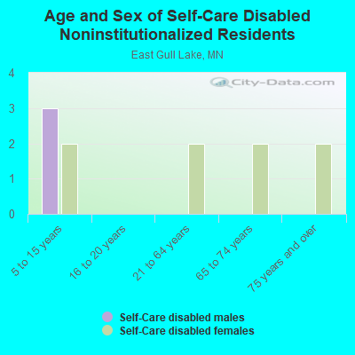 Age and Sex of Self-Care Disabled Noninstitutionalized Residents