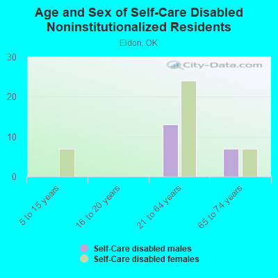 Age and Sex of Self-Care Disabled Noninstitutionalized Residents