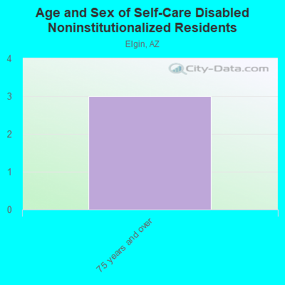 Age and Sex of Self-Care Disabled Noninstitutionalized Residents