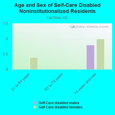 Age and Sex of Self-Care Disabled Noninstitutionalized Residents