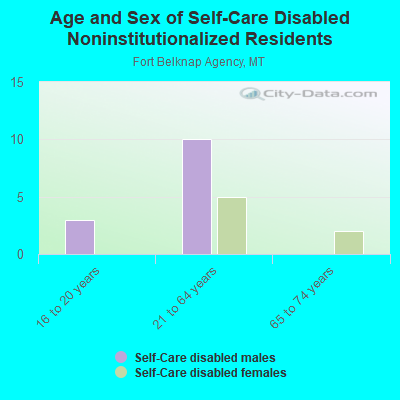 Age and Sex of Self-Care Disabled Noninstitutionalized Residents