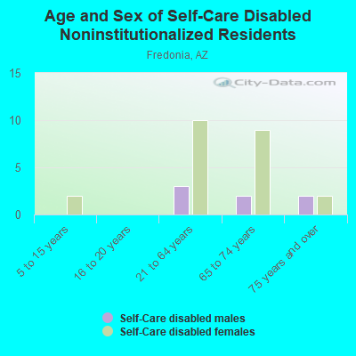 Age and Sex of Self-Care Disabled Noninstitutionalized Residents