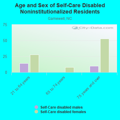 Age and Sex of Self-Care Disabled Noninstitutionalized Residents