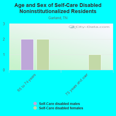 Age and Sex of Self-Care Disabled Noninstitutionalized Residents