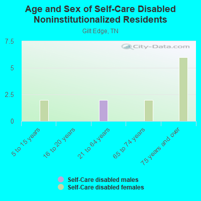 Age and Sex of Self-Care Disabled Noninstitutionalized Residents