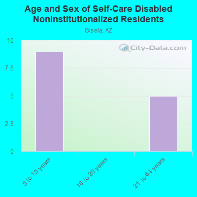 Age and Sex of Self-Care Disabled Noninstitutionalized Residents