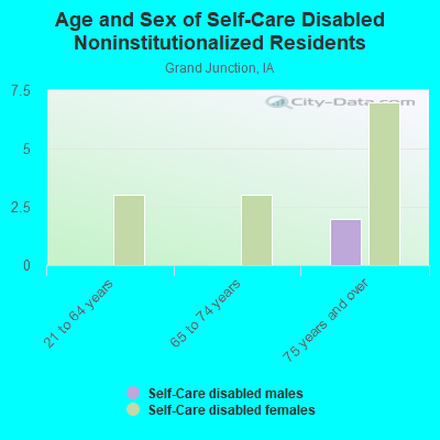 Age and Sex of Self-Care Disabled Noninstitutionalized Residents