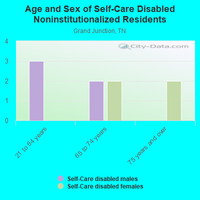 Age and Sex of Self-Care Disabled Noninstitutionalized Residents