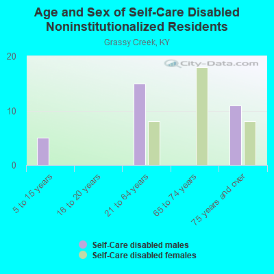 Age and Sex of Self-Care Disabled Noninstitutionalized Residents